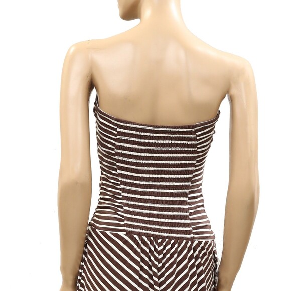 Free People Free Est Daley One-Piece Strip Tube Jumpsuit Dress Smocked XS 286389 - Picture 6 of 7
